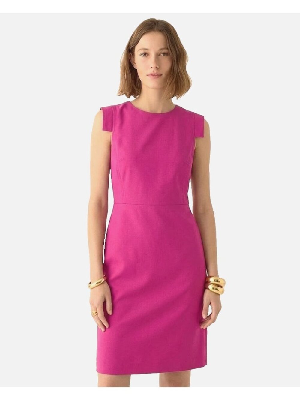 NWT J.Crew Resume Sheath in Crisp Begonia Pink Stretch Wool Dress 8 $188